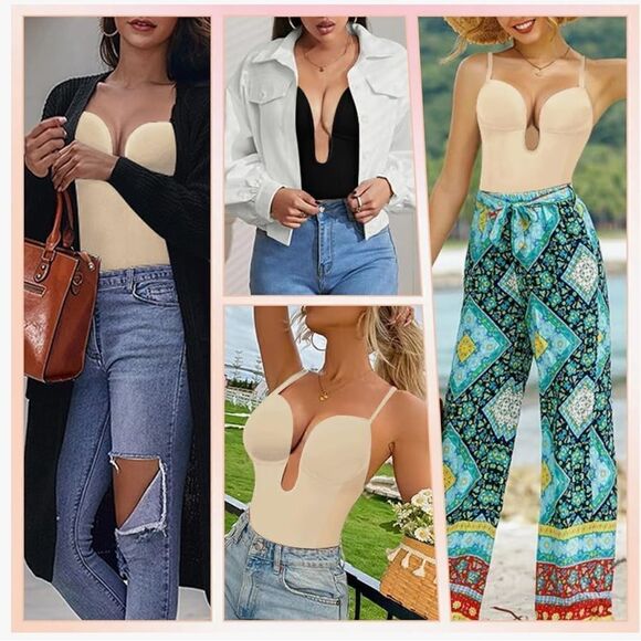 New Slimers Shaper Tummy Control U Plunge Backless Full Body Shapewear BodySuit - Picture 4 of 16